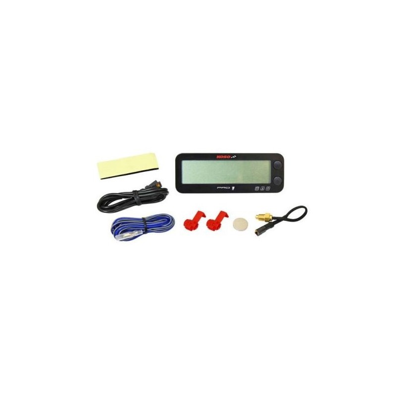 Compte tours KOSO Pro-1 LCD multifonction noir avec thermomètre 444774 KOSO 109,90 €