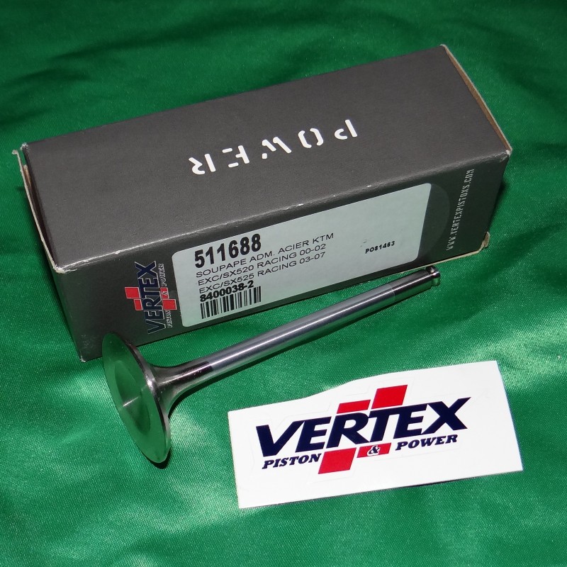 Soupape admission VERTEX en acier pour KTM SX EXC 400 450 520 525 511688 VERTEX 24,90 €