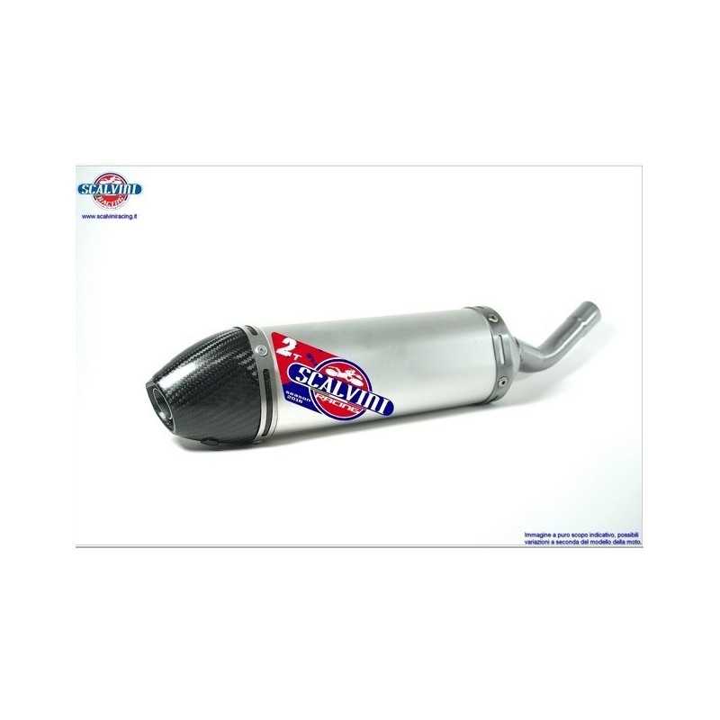 Silencieux en aluminium avec embout carbone SCALVINI pour YAMAHA YZ 250 de 2005, 2006, 2007, 2008, 2009, 2010, 2019