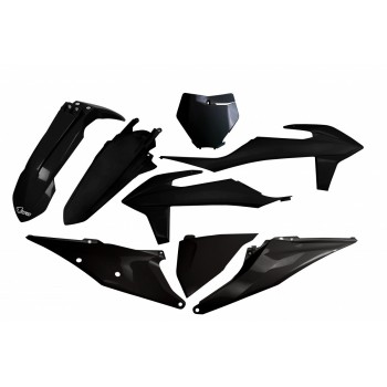 Kit plastiques UFO noir pour KTM SX, SXF 125, 150, 250, 350, 450 de 2019 à 2020