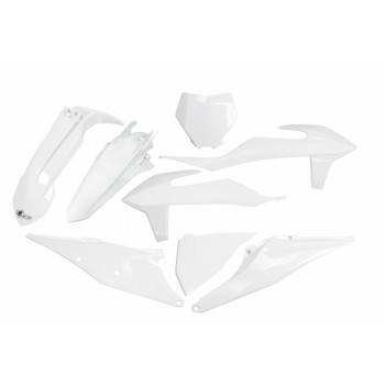 Kit plastiques UFO blanc pour KTM SX, SXF 125, 150, 250, 350, 450 de 2019 à 2020
