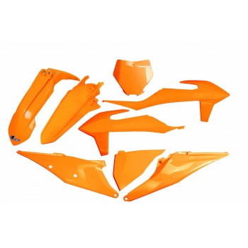 Kit plastiques UFO orange fluo pour KTM SX, SXF 125, 150, 250, 350, 450 de 2019 à 2020