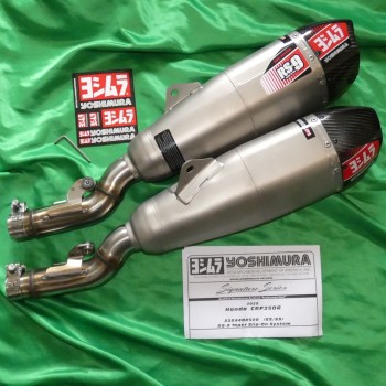 Dual muffler YOSHIMURA RS-9T mounted on HONDA CRF 250 R, RX from 2020 to 2021