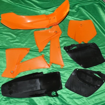 Kit de carenado de plástico POLISPORT para KTM EXC, SX, 125, 200, 250 de 2001, 2002 y 2003 naranja y negro