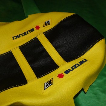 Seat cover BLACKBIRD ZEBRA black/yellow for SUZUKI RMZ 450 from 2008, 2013, 2014, 2015, 2016 and 2017