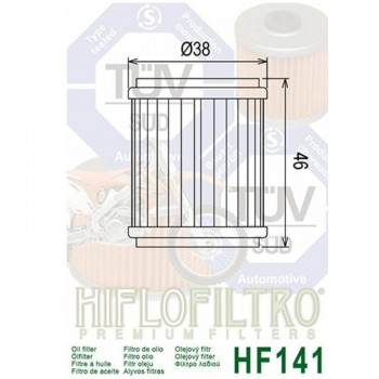 Filtre a huile HIFLO FILTRO HF141 pour GAS GAS ECF, HUSQVARNA TE, SMS, RIEJU MARATHON, YAMAH WR, WRF, YFM, Raptor, YFZ, YZF,...