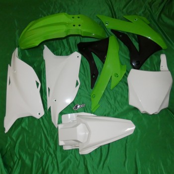Kit carenado UFO para KAWASAKI KX 85 de 2014, 2015, 2016, 2017, 2018, 2019, 2020 y 2021 verde, blanco, negro