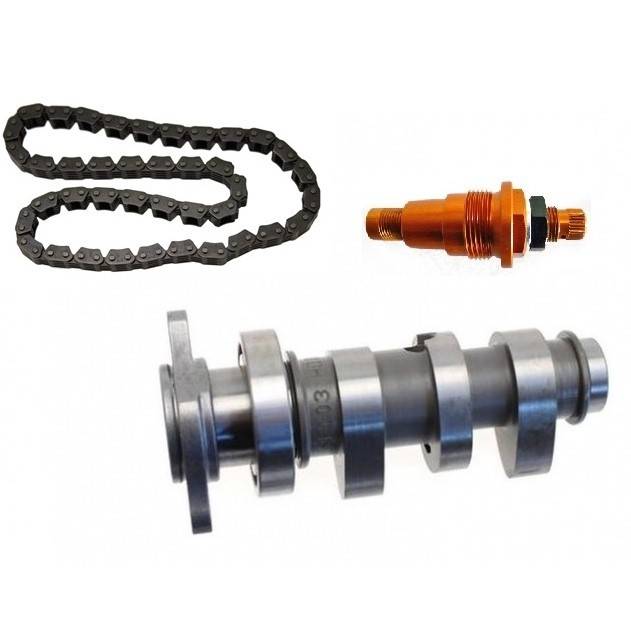 Camshaft, timing chain and chain tensioner for HUSABERG 4 stroke